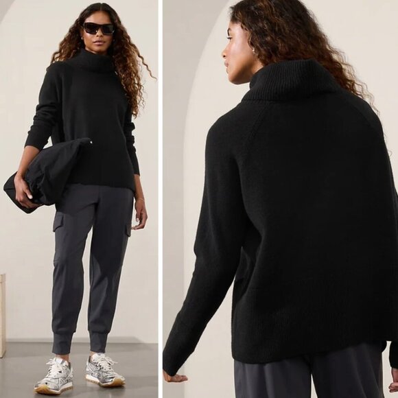 Athleta | Alpine Turtleneck Sweater In Black - Picture 2 of 10
